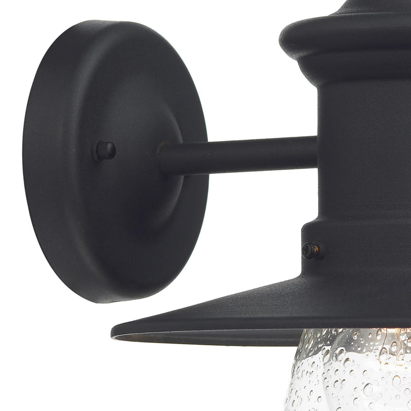 Dar Lighting Sedgewick Outdoor Wall Light Black Glass IP44 • SED1522