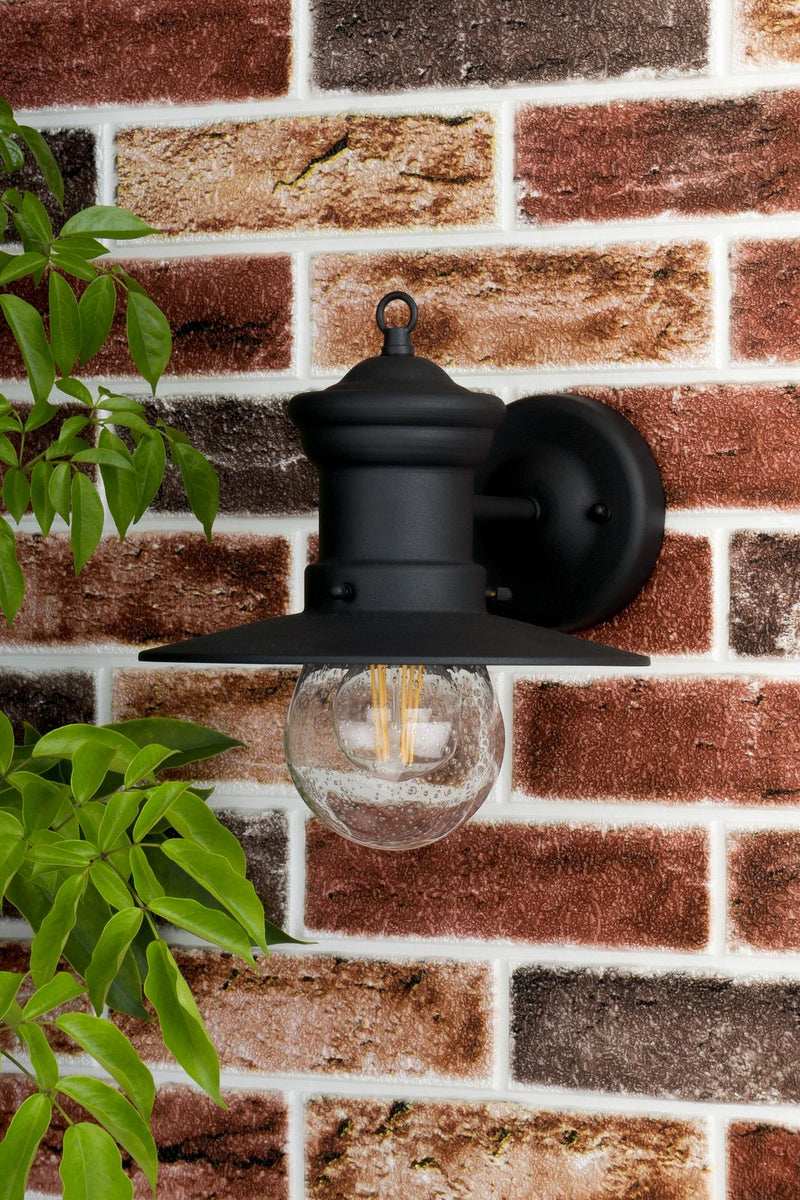 Dar Lighting Sedgewick Outdoor Wall Light Black Glass IP44 • SED1522