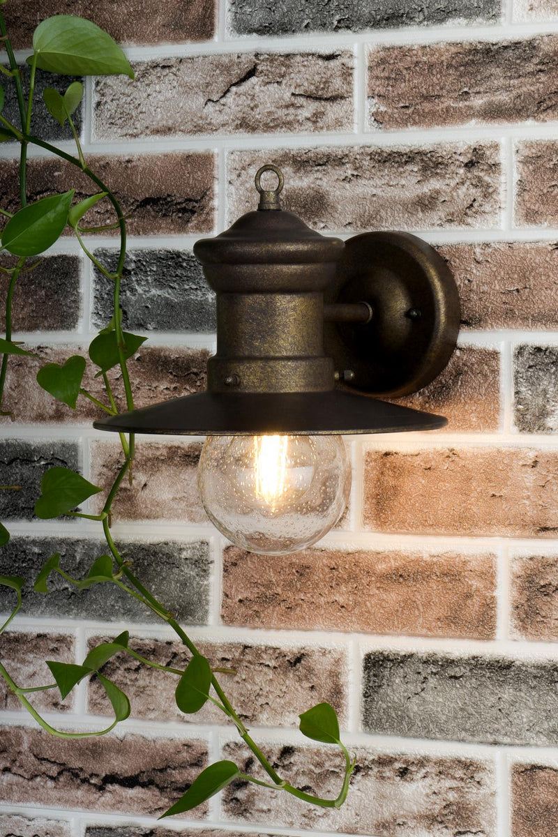 Dar Lighting Sedgewick Outdoor Wall Light Bronze Glass IP44 • SED1529