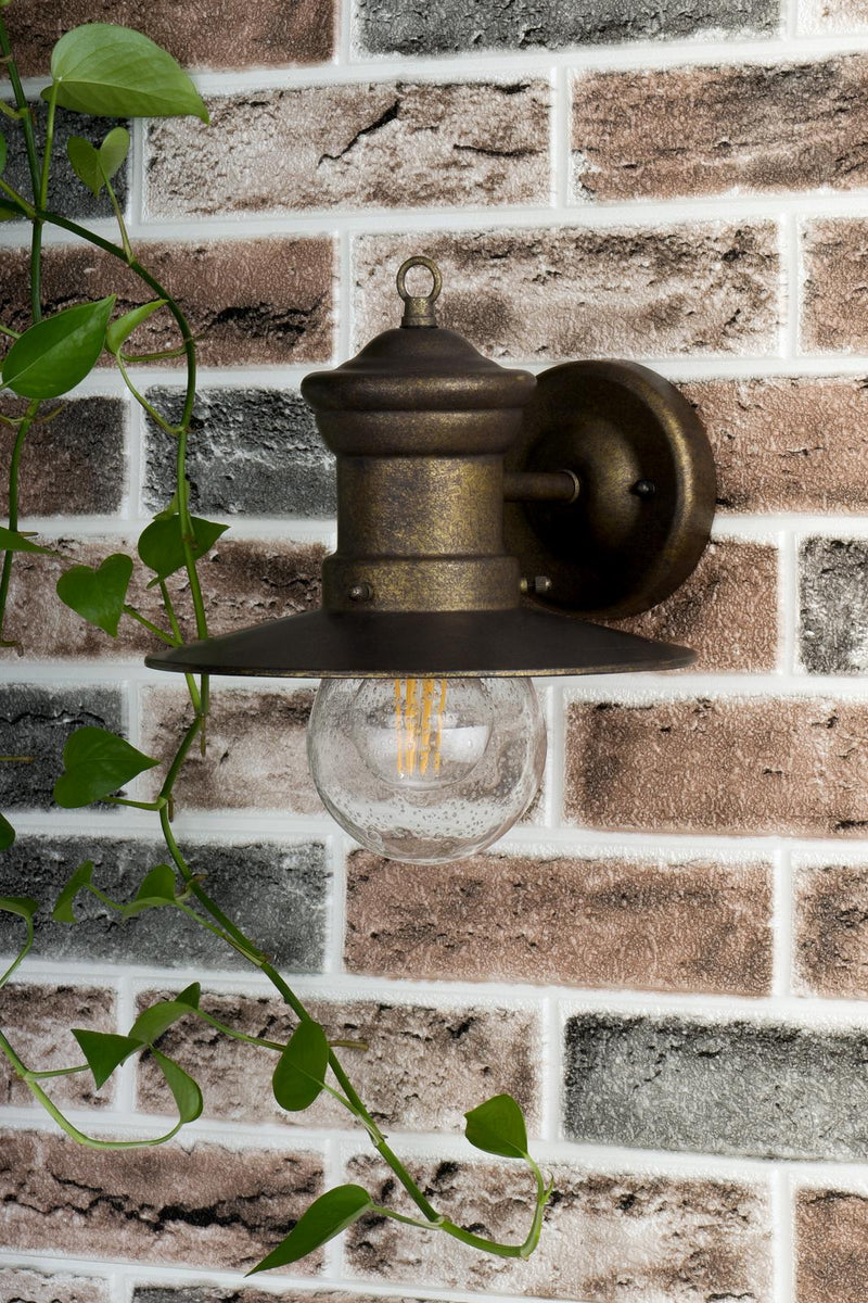 Dar Lighting Sedgewick Outdoor Wall Light Bronze Glass IP44 • SED1529