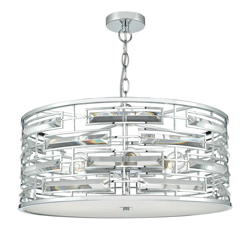Dar Lighting Seville 6 Light Pendant K9 Crystal Polished Chrome  • SEV0650