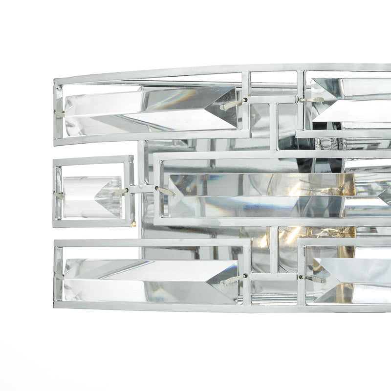Dar Lighting Seville 2 Light Wall Light Crystal Polished Chrome • SEV0950