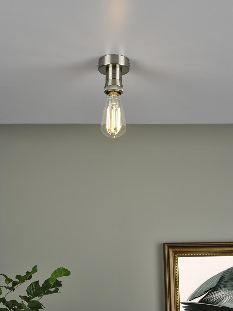 Dar Lighting SFB4861 E27 Semi Flush Suspension Antique Chrome Bracket Only • SFB4861
