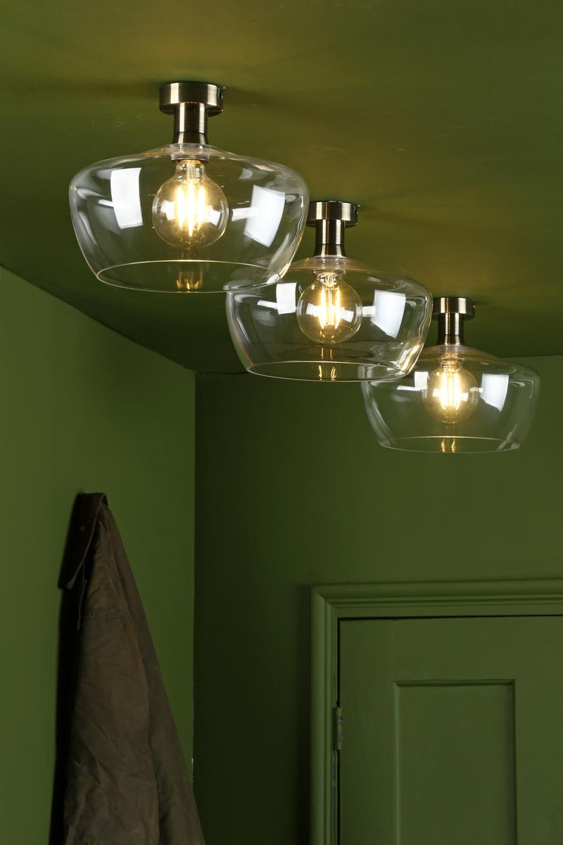 Dar Lighting SFB4875 E27 Semi Flush Suspension Antique Brass Bracket Only • SFB4875
