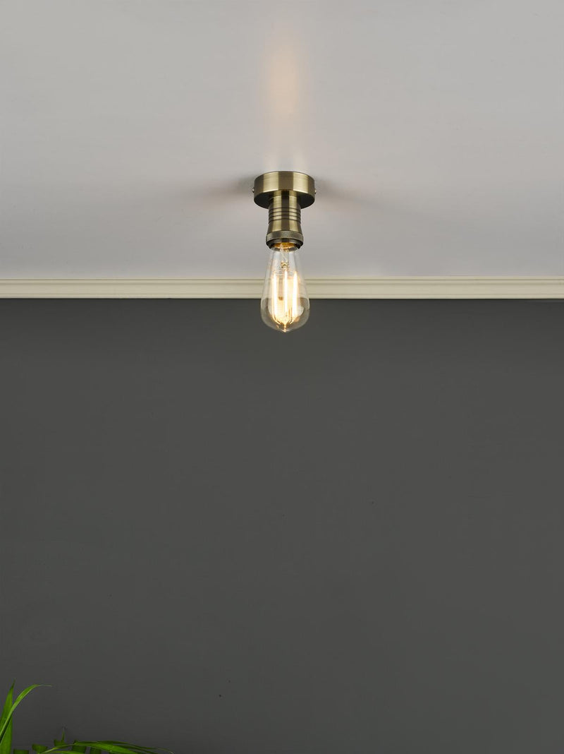 Dar Lighting SFB4875 E27 Semi Flush Suspension Antique Brass Bracket Only • SFB4875