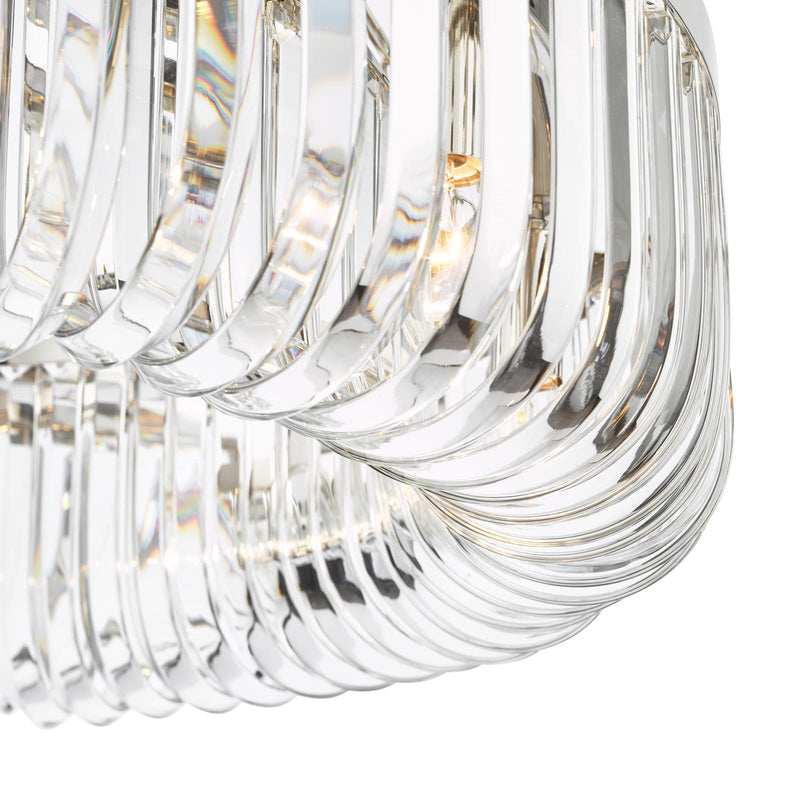 Dar Lighting Sigourney 8 Light Pendant Polished Nickel and Crystal • SIG0838