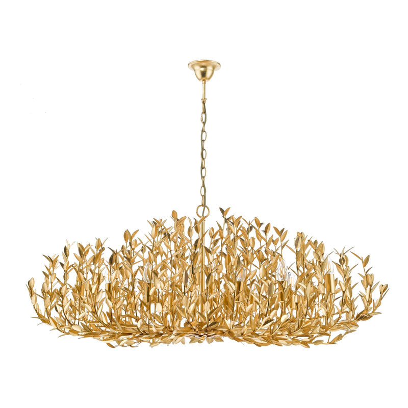 Dar Lighting Silvius 12 Light Oval Pendant Gold Leaf • SIL1235