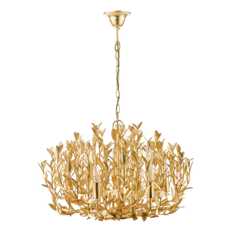 Dar Lighting Silvius 9 Light Pendant Gold Leaf • SIL1335