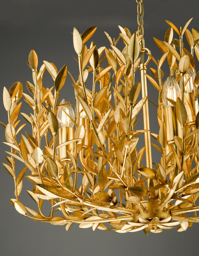Dar Lighting Silvius 9 Light Pendant Gold Leaf • SIL1335