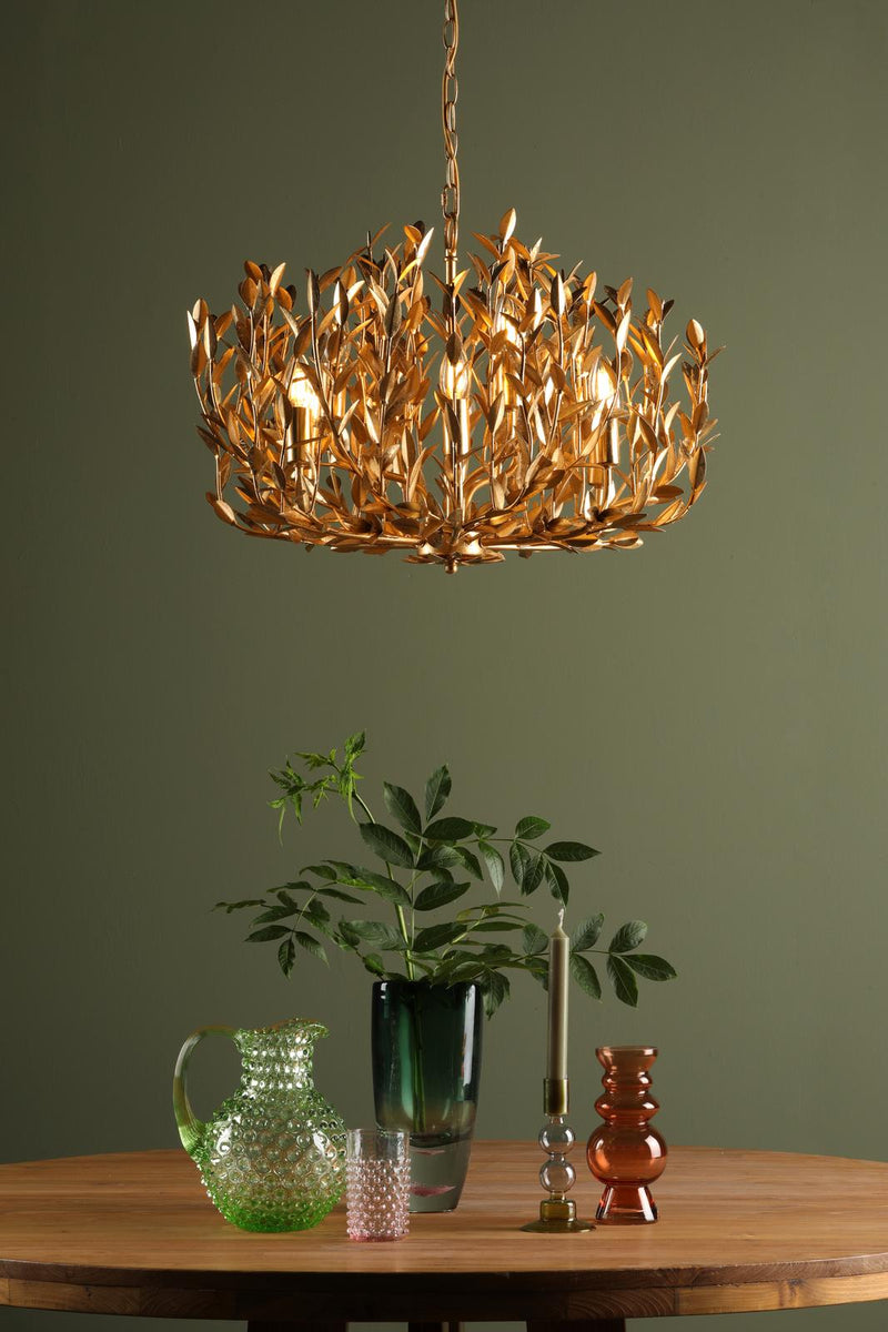 Dar Lighting Silvius 9 Light Pendant Gold Leaf • SIL1335