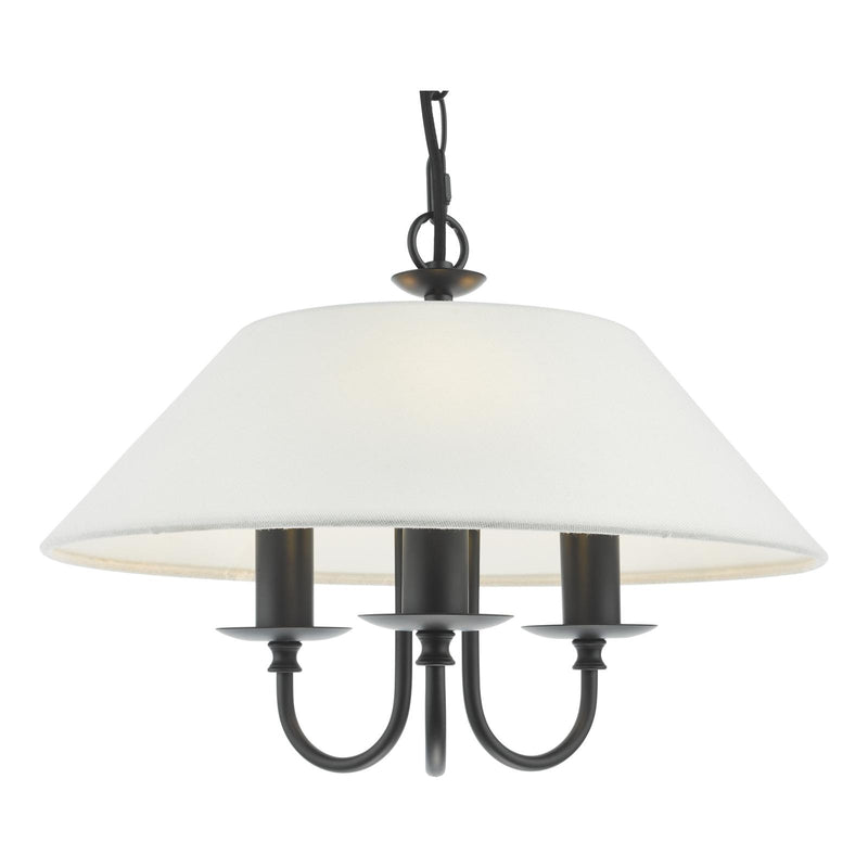 Dar Lighting Sivan 3 Light Pendant Matt Black With Shade • SIV0322