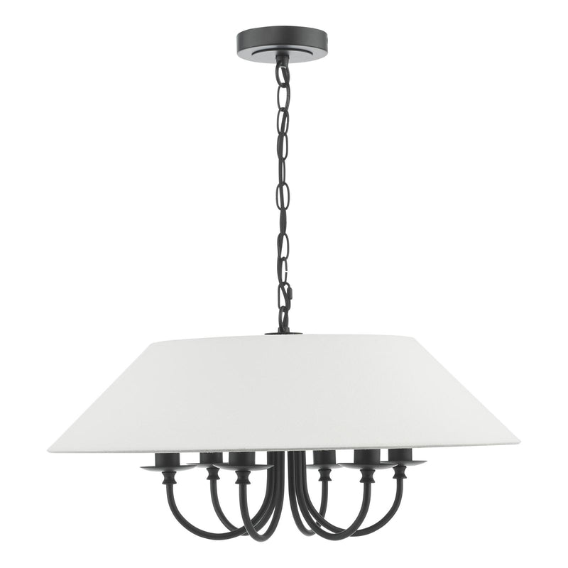 Dar Lighting Sivan 6 Light Pendant Matt Black With Shade • SIV0622