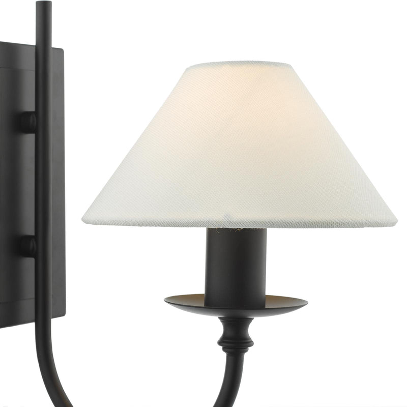 Dar Lighting Sivan Plugged Wall Light Matt Black With Shade • SIV0722