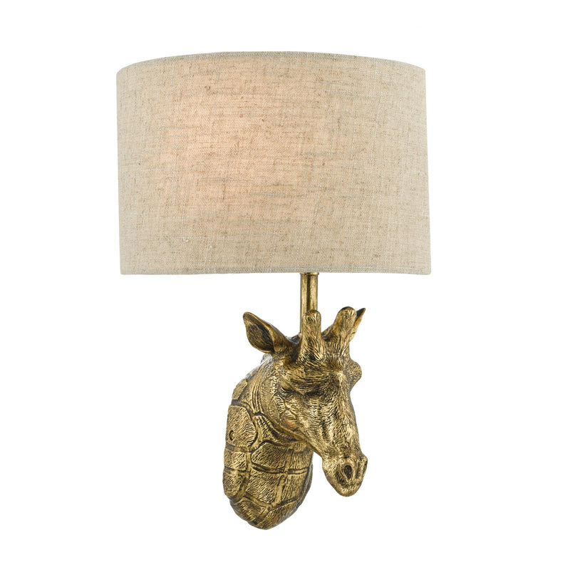 Dar Lighting Sophie Giraffe Wall Light Gold With Shade • SOP0735