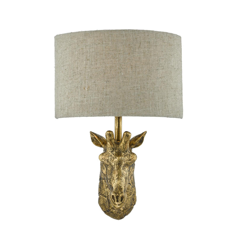 Dar Lighting Sophie Giraffe Wall Light Gold With Shade • SOP0735