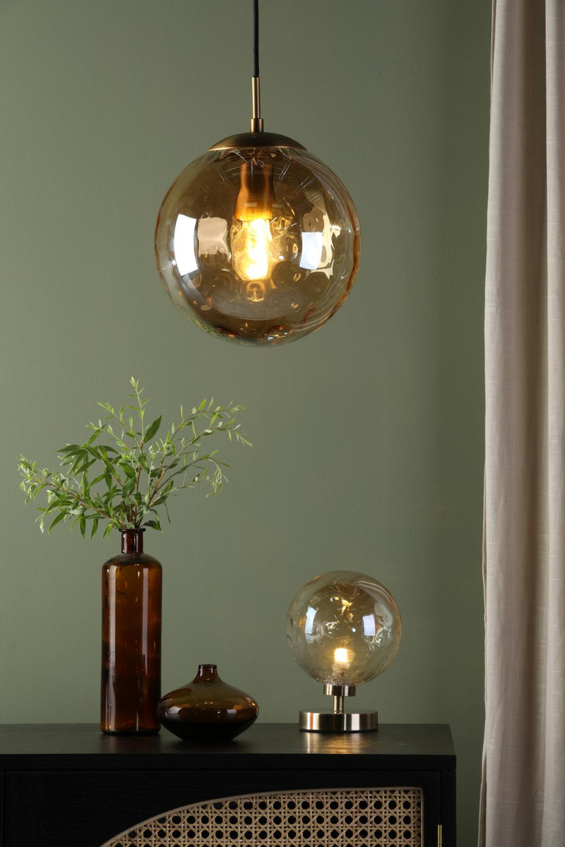 Dar Lighting Ripple Pendant Bronze and Champagne Glass • SP70-RIP8820