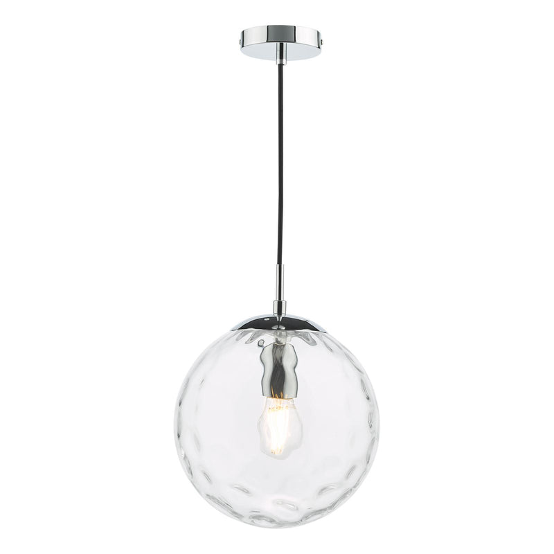Dar Lighting Ripple Pendant Polished Chrome & Clear Glass • SP71-RIP8808