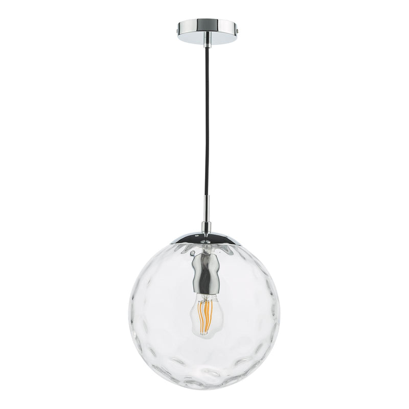 Dar Lighting Ripple Pendant Polished Chrome & Clear Glass • SP71-RIP8808