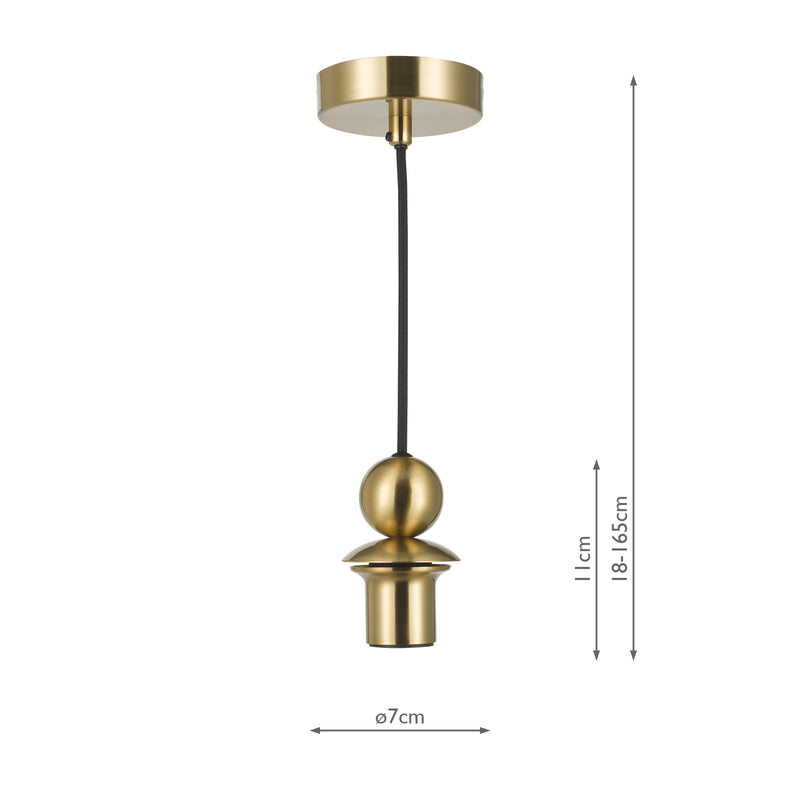 Dar Lighting 1 Light E27 Satin Brass Suspension • SP74