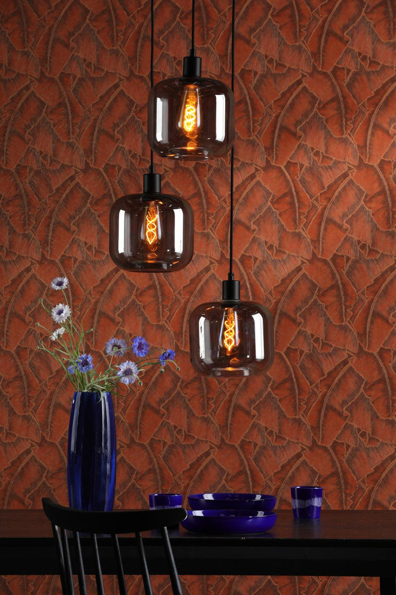 Dar Lighting Accessories 3 Light Cluster Pendant Matt Black and Smoked Glass • SPC0322-AID6510B