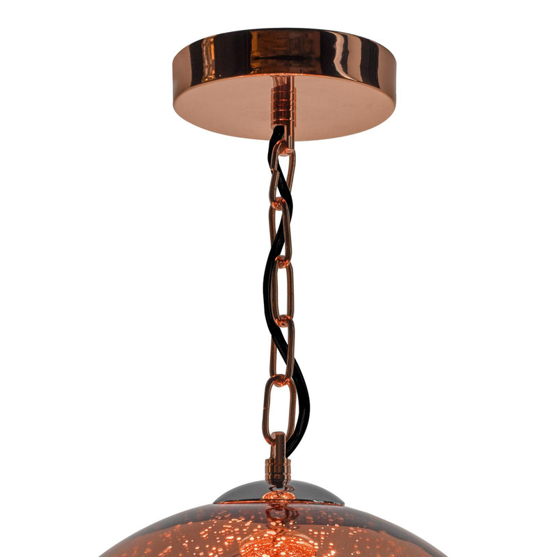 Dar Lighting Speckle 1 Light Electro Plated Pendant Copper Finish • SPE0164
