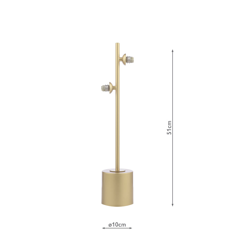 Dar Lighting Spiral 2 Light Table Lamp Matt Gold Base Only • SPI4235-F