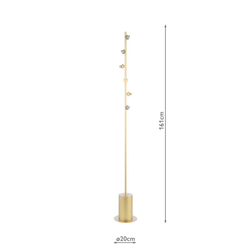 Dar Lighting Spiral 6 Light Floor Lamp Matt Gold Base Only • SPI4935-F