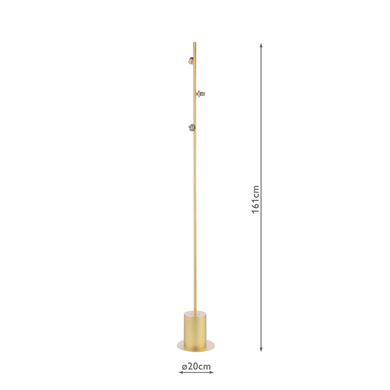 Dar Lighting Spiral 3 Light Floor Lamp Matt Gold Base Only • SPI5535-F