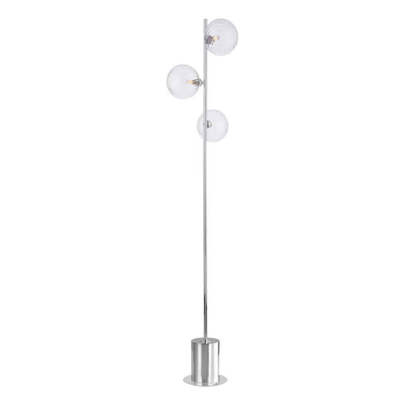 Dar Lighting Spiral 3 Light Floor Lamp Polished Chrome With Closed Glass • SPI5550-22
