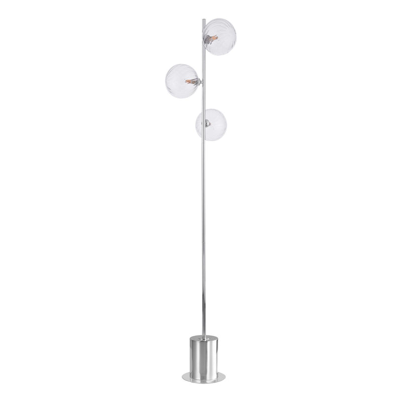 Dar Lighting Spiral 3 Light Floor Lamp Polished Chrome With Closed Glass • SPI5550-22