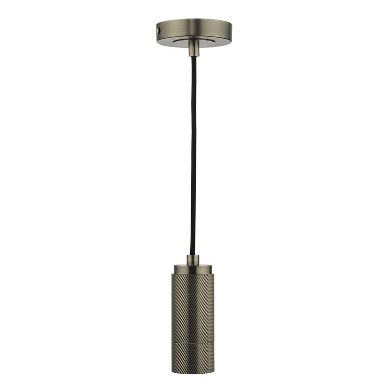 Dar Lighting 1 Light Knurled Antique Chrome E27 Suspension • SPK0167