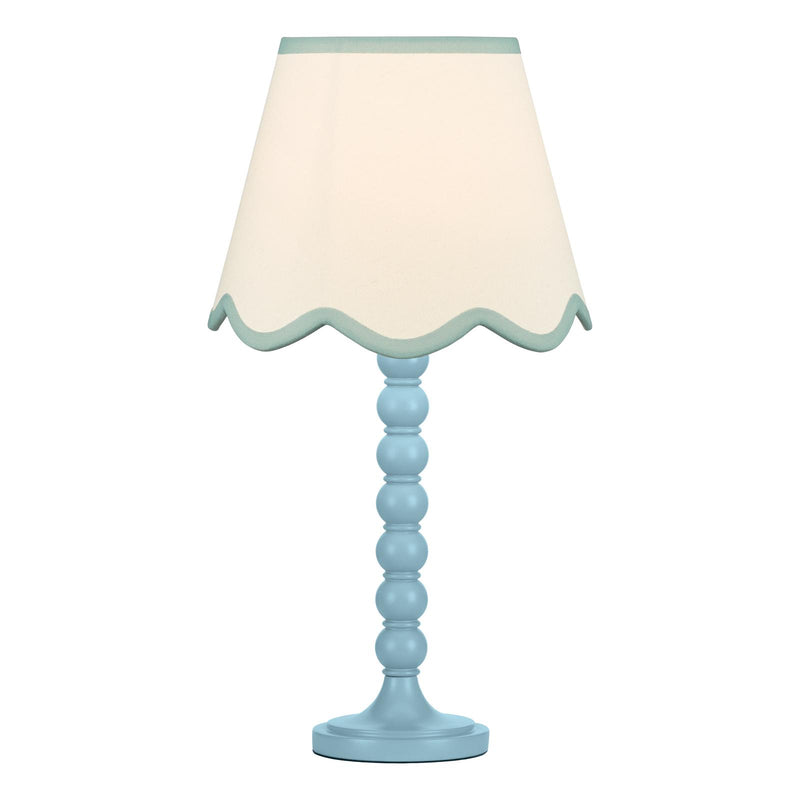 Dar Lighting Spool Table Lamp Blue With Shade • SPO4223-POM1023