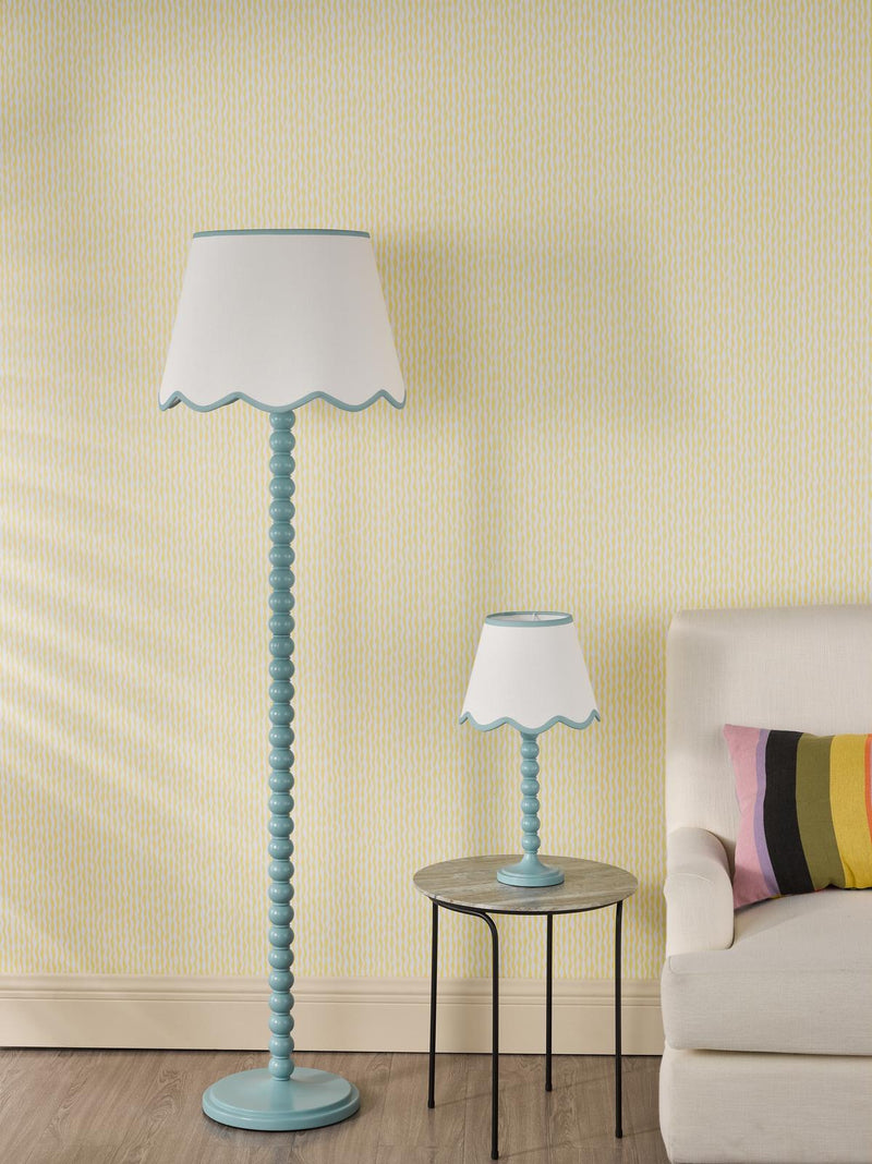 Dar Lighting Spool Table Lamp Blue With Shade • SPO4223-POM1023