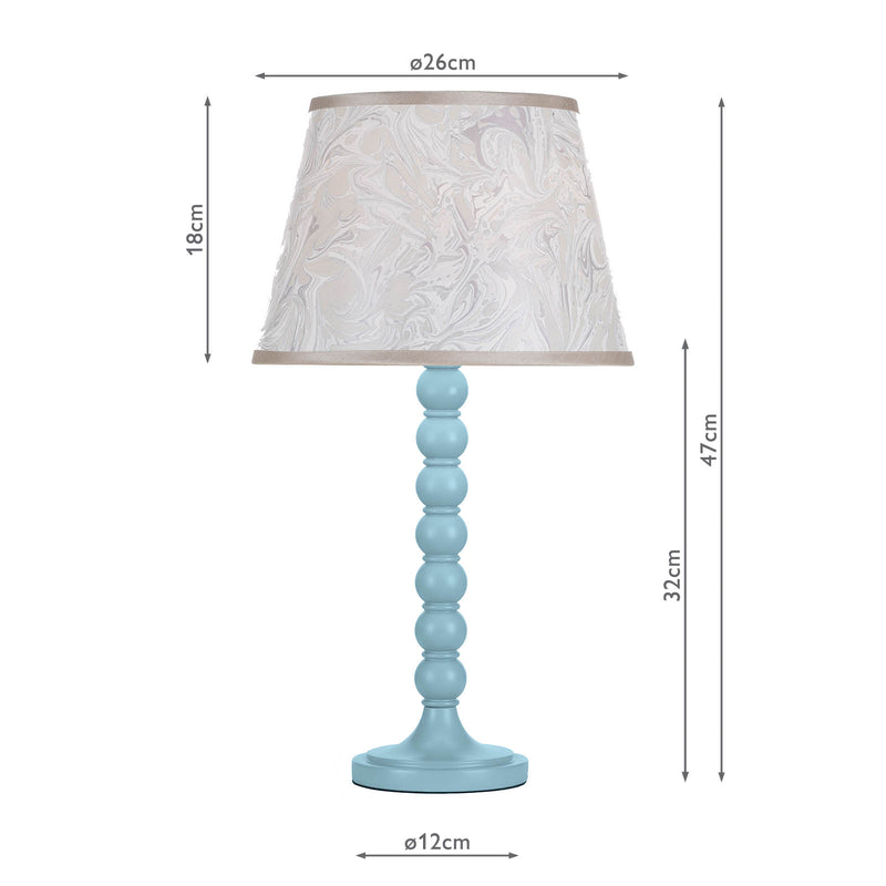 Dar Lighting Spool Table Lamp Blue Base Only • SPO4223