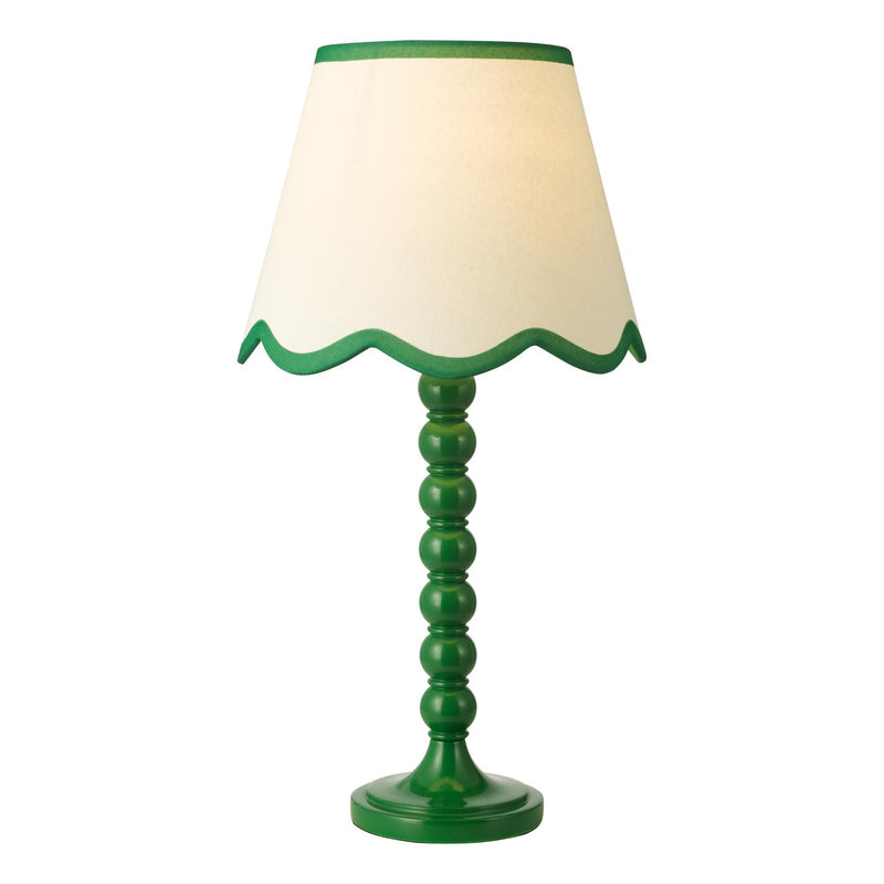 Dar Lighting Spool Table Lamp Green With Shade • SPO4224-POM1024