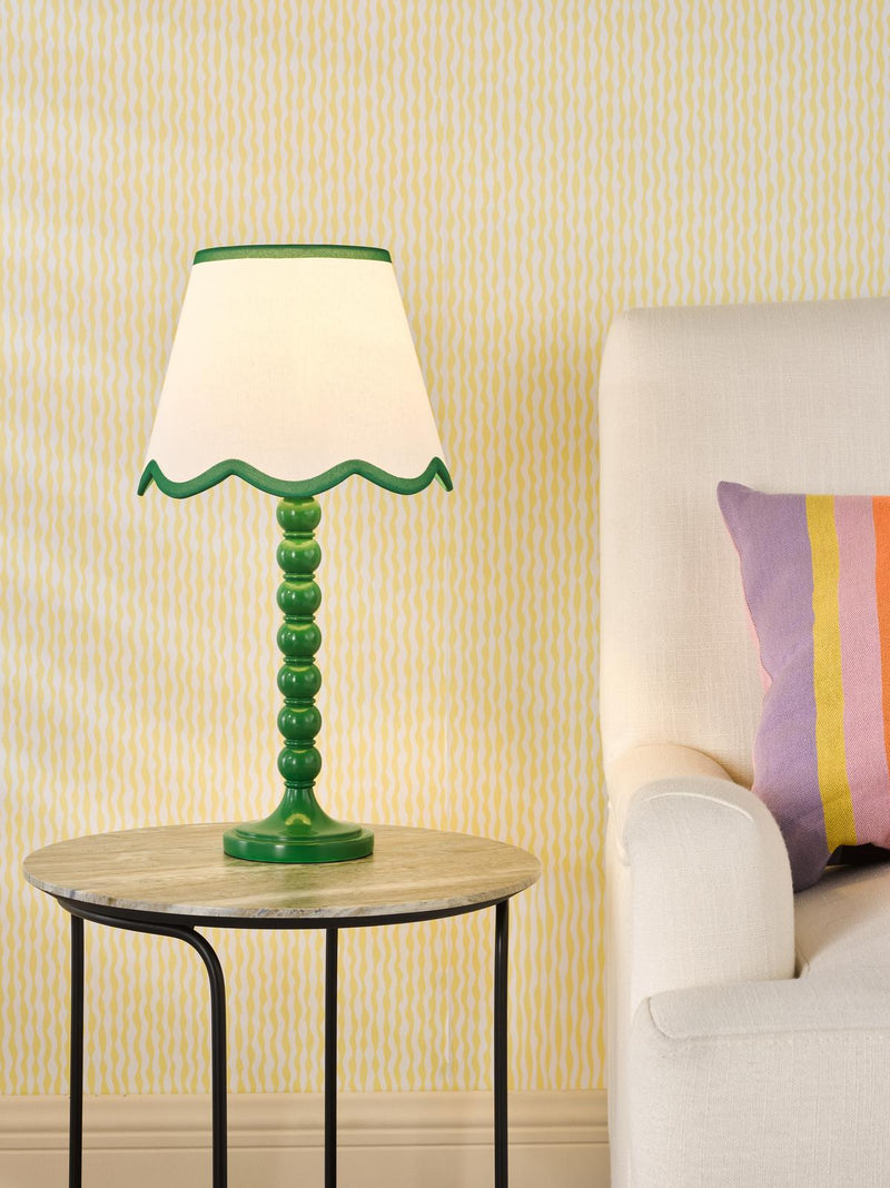 Dar Lighting Spool Table Lamp Green With Shade • SPO4224-POM1024