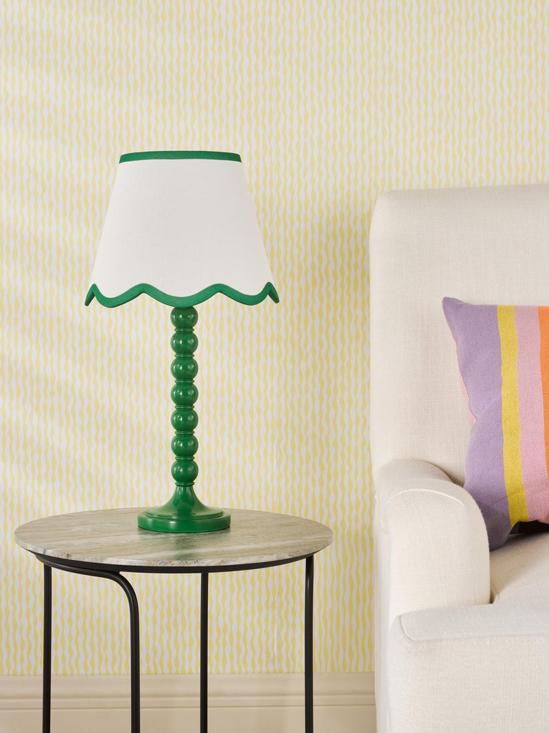 Dar Lighting Spool Table Lamp Green With Shade • SPO4224-POM1024