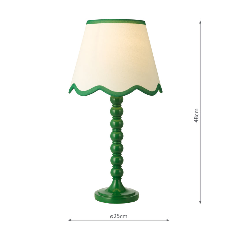 Dar Lighting Spool Table Lamp Green With Shade • SPO4224-POM1024