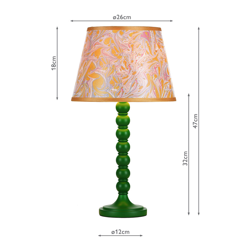 Dar Lighting Spool Table Lamp Gloss Green Base Only • SPO4224