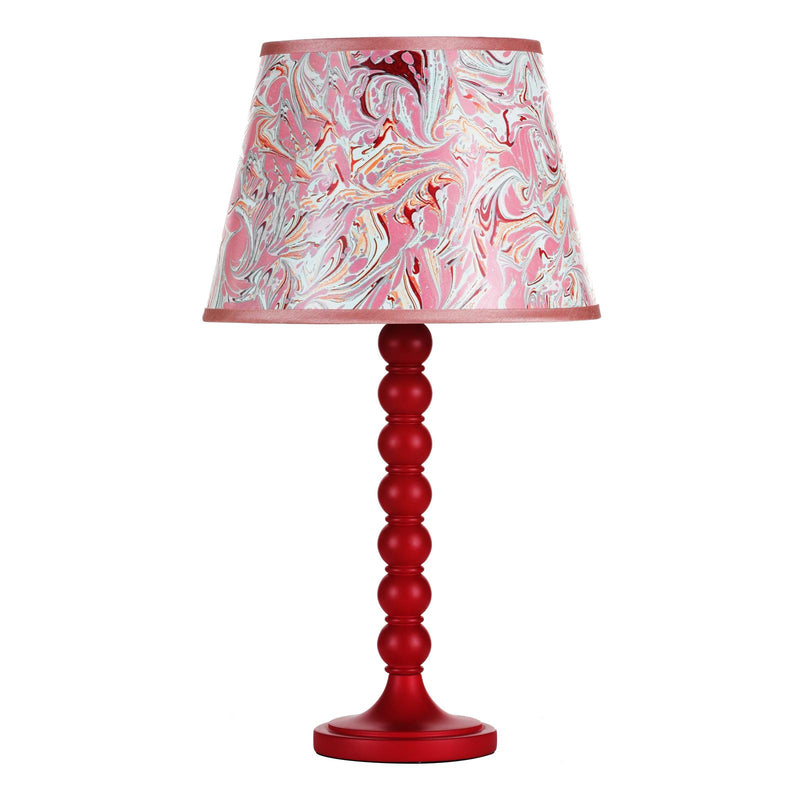 Dar Lighting Spool Table Lamp Red With Shade • SPO4225-FRI1025