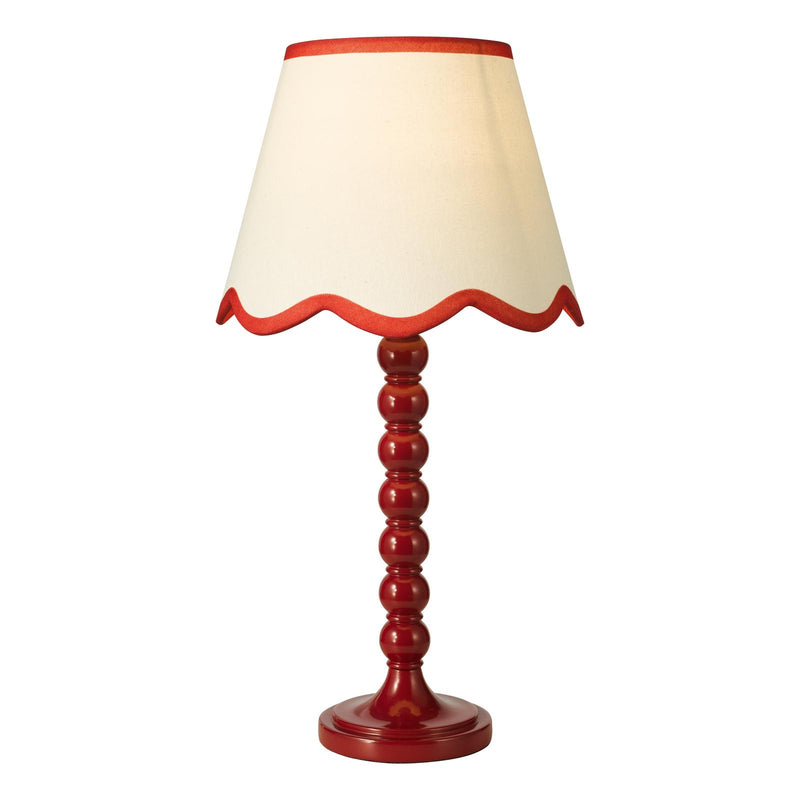 Dar Lighting Spool Table Lamp Red With Shade • SPO4225-POM1025