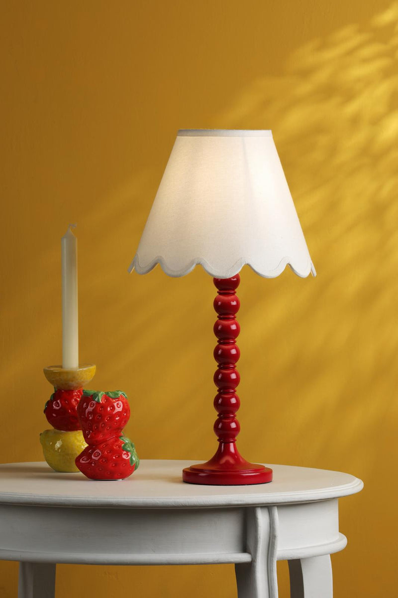 Dar Lighting Spool Table Lamp Gloss Red Base Only • SPO4225