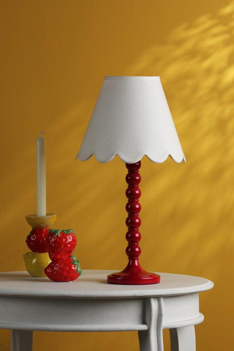 Dar Lighting Spool Table Lamp Gloss Red Base Only • SPO4225