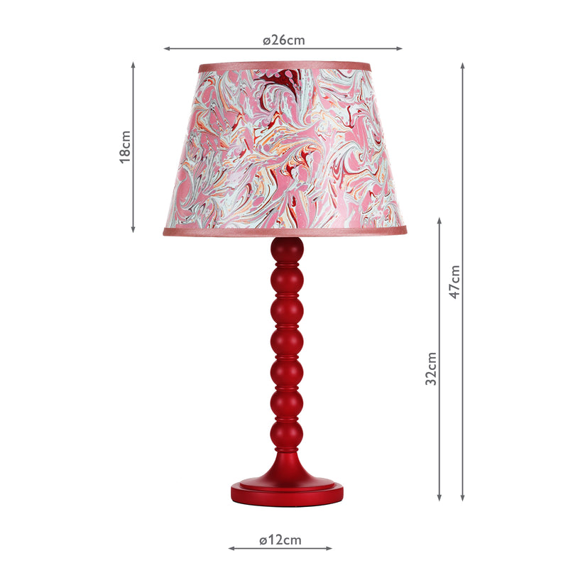 Dar Lighting Spool Table Lamp Gloss Red Base Only • SPO4225