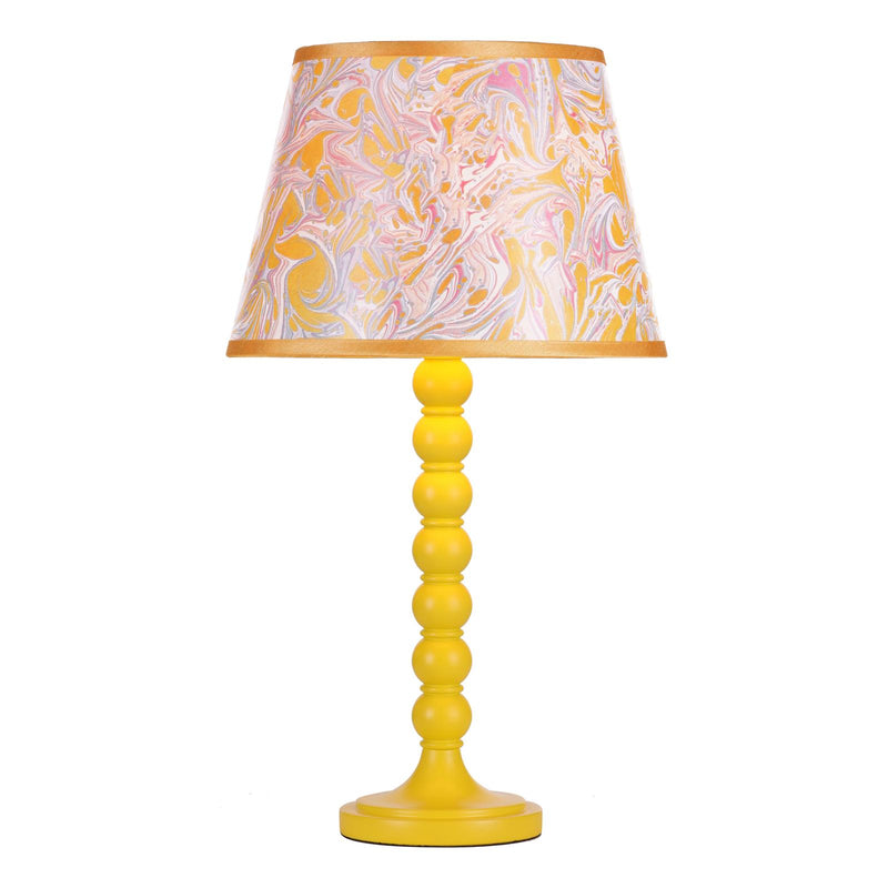 Dar Lighting Spool Table Lamp Yellow With Shade • SPO4226-FRI1026