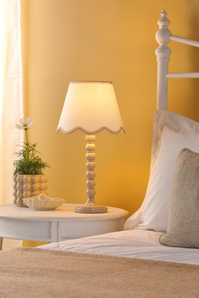 Dar Lighting Spool Table Lamp Taupe With Shade • SPO4229-POM1029