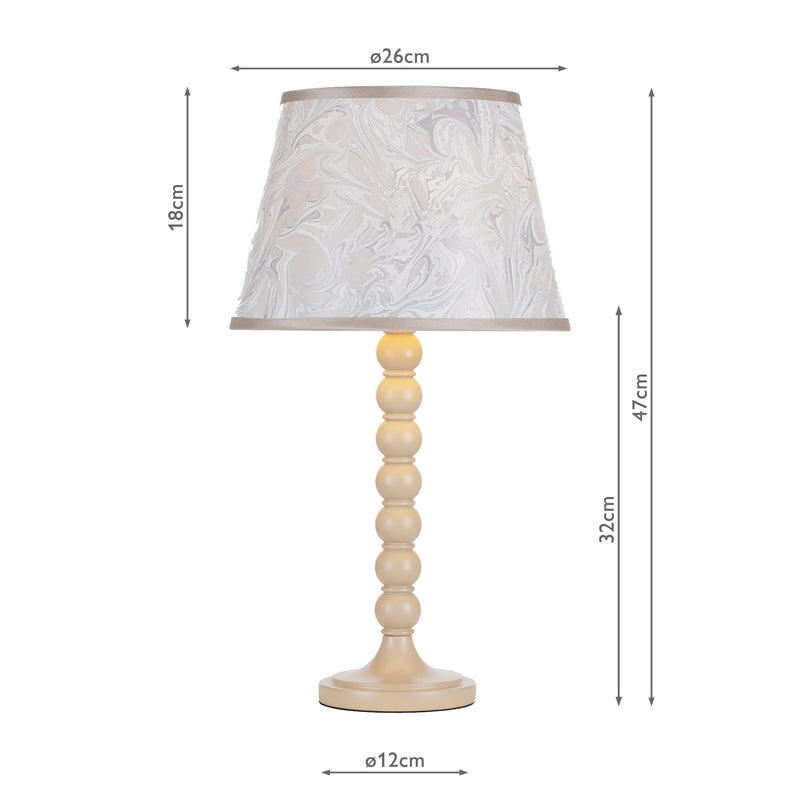 Dar Lighting Spool Table Lamp Gloss Taupe Base Only • SPO4229