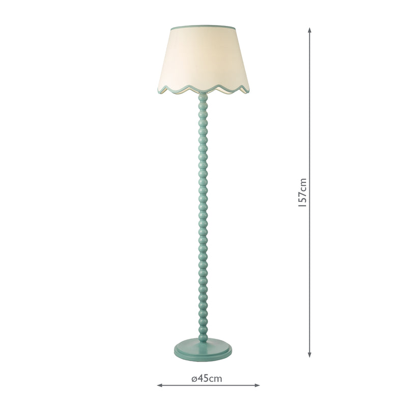 Dar Lighting Spool Floor Lamp Blue With Shade • SPO4923-POM1823