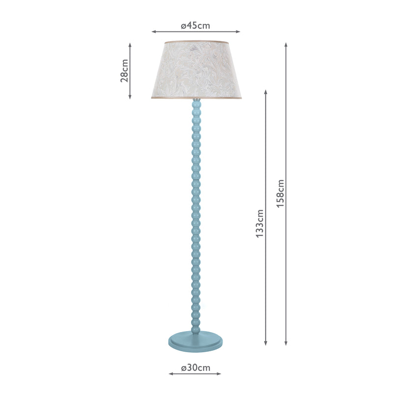 Dar Lighting Spool Floor Lamp Blue Base Only • SPO4923