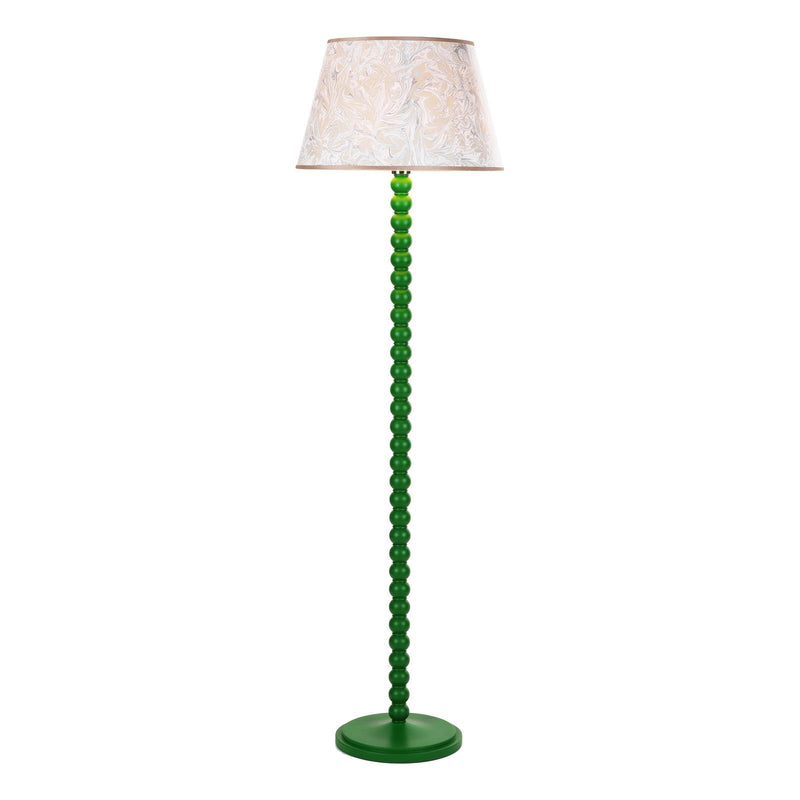 Dar Lighting Spool Floor Lamp Green With Shade • SPO4924-FRI1729
